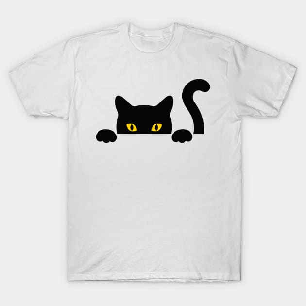 Black Cat T-Shirt by taoistviking